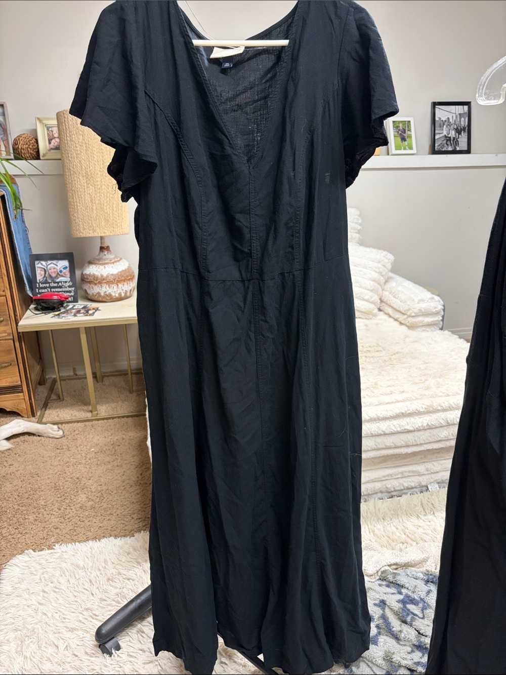 Universal Thread Black V-Neck Flutter Maxi Dress